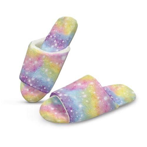 Uacyareni Schmetterling Weihnachts Hausschuhe Damen Warm Plüsch Kuschelige Offene Fersen Pantoffeln für Indoor-40-41 von Uacyareni