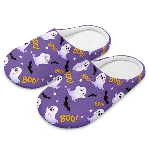 Uacyareni Süßer Geis tHalloween Hausschuhe Für Damen Herren Winter Plüsch Wärme Pantoffeln Komfortabel Kürbis Hausschuhe Damen-38-39 von Uacyareni
