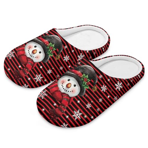 Uacyareni Süßer Schneemann Bequem Plüsch Pantoffeln Cartoon-Elch Hüttenschuhe Slippers Hausschuhe Komfortabel Christmas Pantoffeln Weihnachtshausschuhe-36-37 von Uacyareni