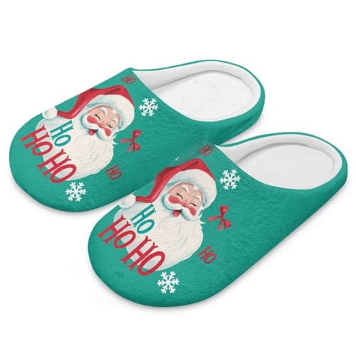 Uacyareni Weihnachts Hausschuhe Damen Funny Santa Claus Plüsch Plüsch Pantoletten Komfortabel Slipper Hauspantoffeln Christmas Slippers-36-37 von Uacyareni
