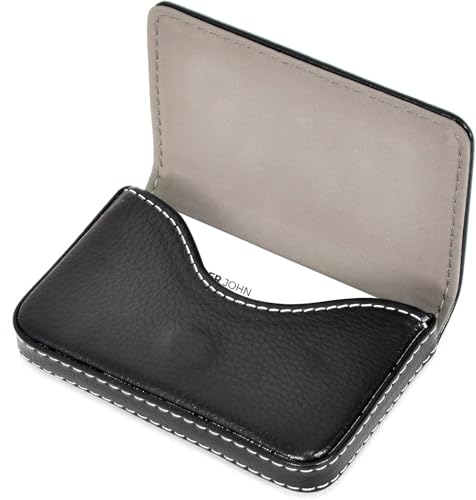 Uadme Tragbares Visitenkartenetui Aus Leder, Kartenetui FüR Damen Und Herren Brieftasche, Kreditkartenetui Namenskartenetui Mit Magnetverschluss (Schwarz) von Uadme