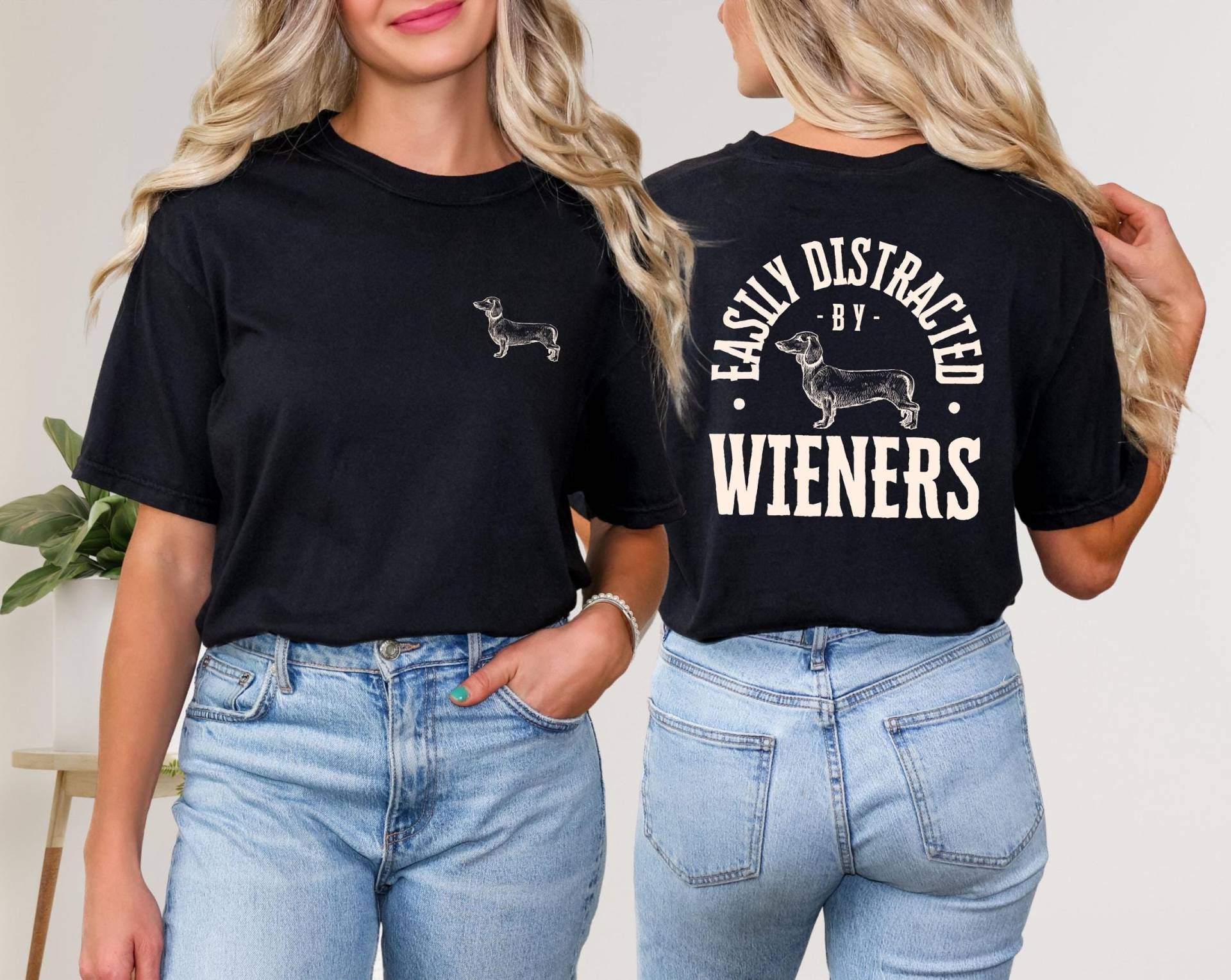 Dackel Shirt, Lustiges Hunde-Shirt, Leicht Abgelenkt Von Dackeln, Mama, Papa, Hundebesitzer Retro Vintage Geschenk von UalaPrintsDesign