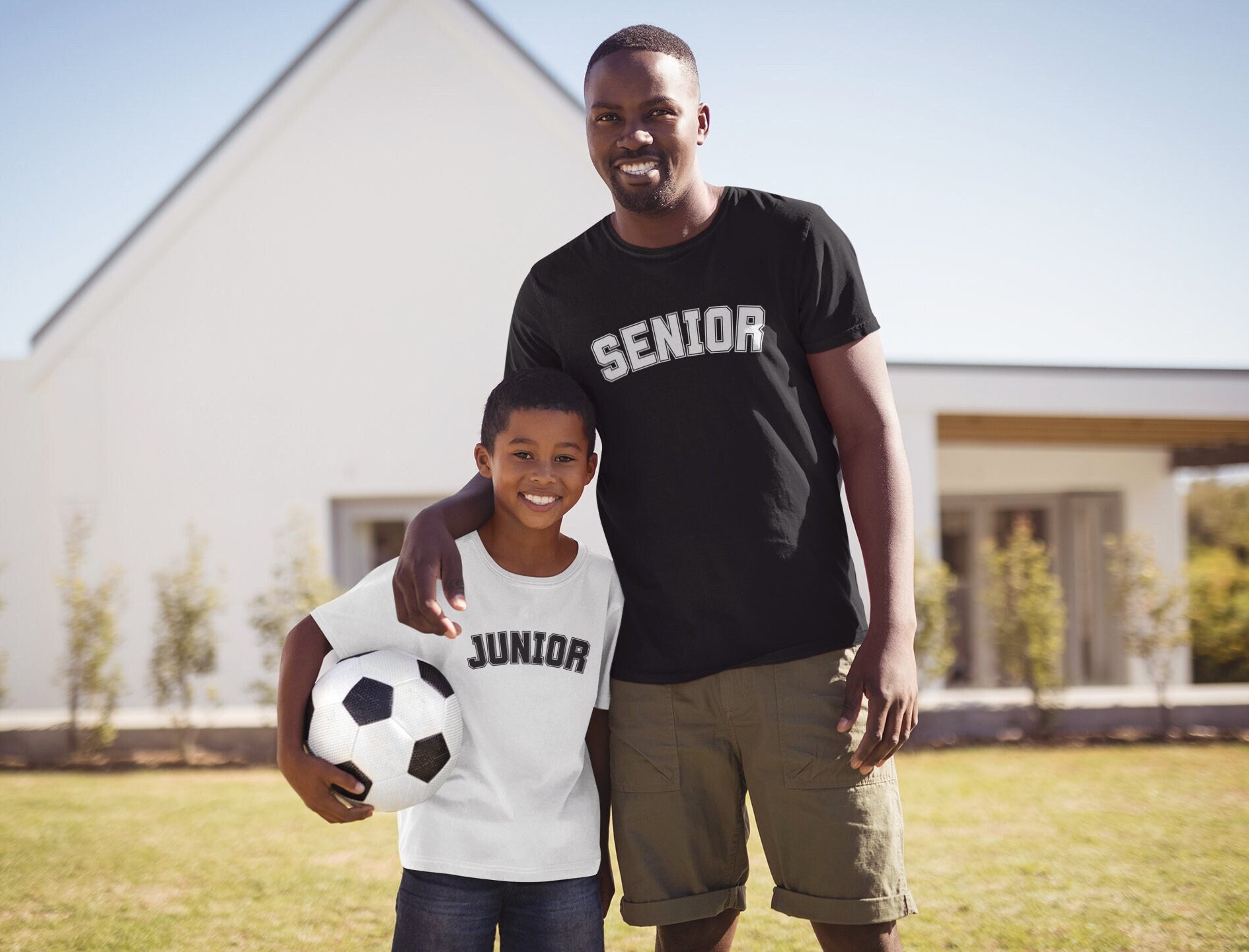 Senior Und Junior Matching T-Shirt Set, Dad & Me Outfit von UalaPrintsDesign
