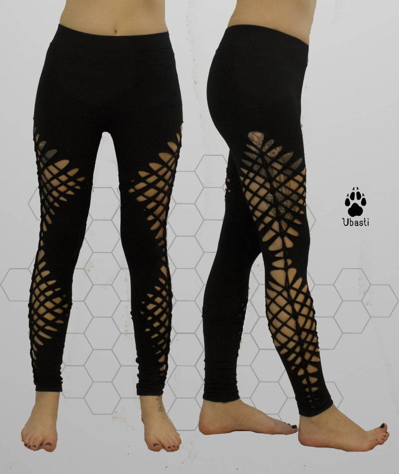 Geschlitzte Gewebte Ausschnitt Leggings von UbastiCollection