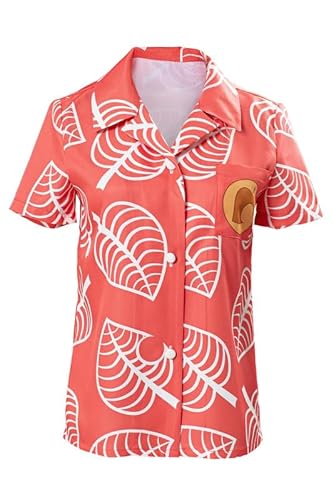 Ubaywey Animal Shirt Cosplay Kostüm Kurzarm Button Up Tops Halloween Karneval Cosplay Outfit Damen M von Ubaywey
