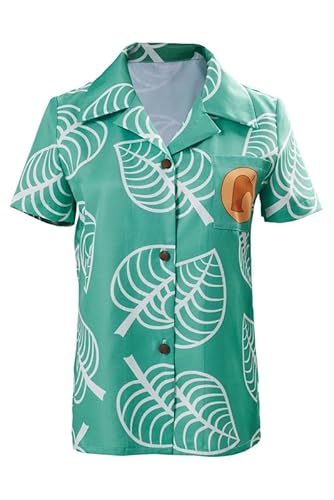 Ubaywey Animal Shirt Cosplay Kostüm Kurzarm Button Up Tops Halloween Karneval Cosplay Outfit Herren L von Ubaywey