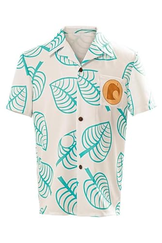 Ubaywey Animal Shirt Cosplay Kostüm Kurzarm Button Up Tops Halloween Karneval Cosplay Outfit Herren M von Ubaywey