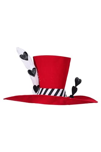 Ubaywey Anime Hazbin Cosplay Kopfbedeckungen Hut Rot Weiß Hut Kostüm Hüte Breite Hut Halloween Dress Up Halloween Karneval Kostüm Zubehör (Einheitsgröße, Rot) von Ubaywey