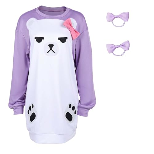 Ubaywey Animes Hunters Cosplay Mira Kostüm Pyjamas Lila Bär Hoodies Erwachsene Frauen Halloween Outfits (Violett, XXL) von Ubaywey