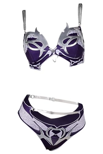 Ubaywey Damen Anime Bikini-Set Milch Seide Violett S Bralette Hipster Niedrig Ärmellos von Ubaywey