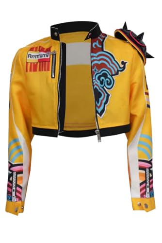 Ubaywey Hunters Rumi Kostüm Mantel Cosplay Reißverschluss Jacke Mantel Gelb Outfits Party Halloween Anzug Mädchen Damen (Gelb, M) von Ubaywey