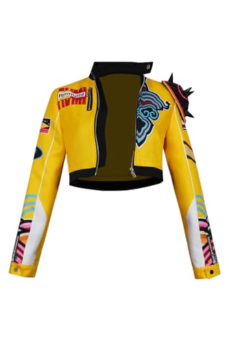 Ubaywey Hunters Rumi Kostüm Mantel Cosplay Reißverschluss Jacke Mantel Gelb Outfits Party Halloween Anzug Mädchen Damen (Gelb (Damen), S) von Ubaywey
