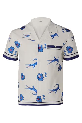 Ubaywey Lochlan Bedrucktes Hemd Casual Street T-Shirt Beach Shirt Cosplay Kostüm Outfits Halloween Karneval Anzug Herren von Ubaywey