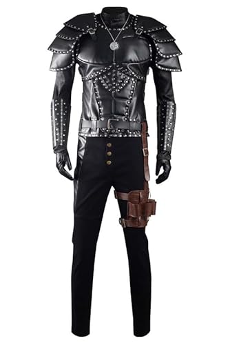 Ubaywey Weißer Wolf Cosplay Kostüm Outfit Halloween Krieger Full Set Halloween Karneval Cosplay Outfit Herren XL von Ubaywey