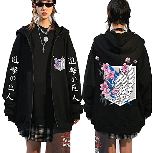Ubeisy Anime Kapuzenjacke Japanische Anime Anime Zip up Hoodie mit Reißverschluss Cosplay Kostüm,001A,3XL von Ubeisy