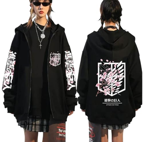 Ubeisy Anime Kapuzenjacke Japanische Anime Anime Zip up Hoodie mit Reißverschluss Cosplay Kostüm,001E,S1 von Ubeisy