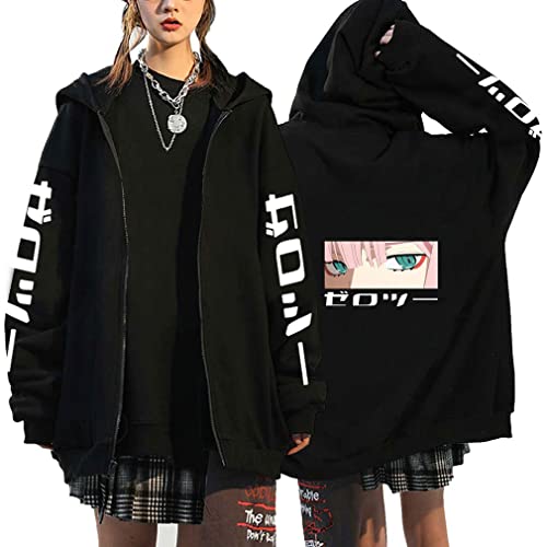 Herren Darling in The FRANXX Zip Up Hoodies Zero Two Cosplay Kostüm Sweatshirt Mit Kapuze Tops Anime Jacke,001A,XL1 von Ubeisy