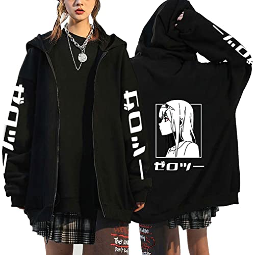 Herren Darling in The FRANXX Zip Up Hoodies Zero Two Cosplay Kostüm Sweatshirt Mit Kapuze Tops Anime Jacke,001E,L1 von Ubeisy