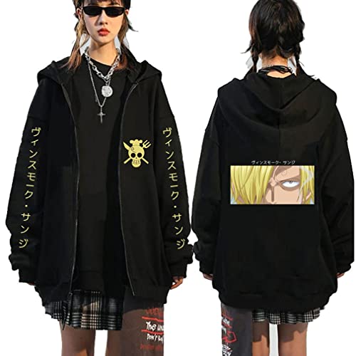 One Piece Hoodie Zip Up Ruffy Zoro Chopper Cosplay Kapuzenpullover Hoodies Jacke Zipper Sweatshirts Kapuzenjacke,005H,M1 von Ubeisy