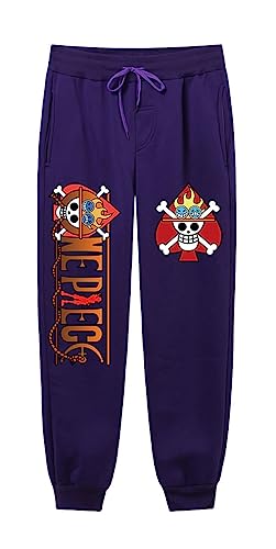 One Piece Hose Jungen Monkey D. Luffy Anime Cosplay Lange Hose Light Weight Anime Lange Hose für Jungen,002purple,L1 von Ubeisy