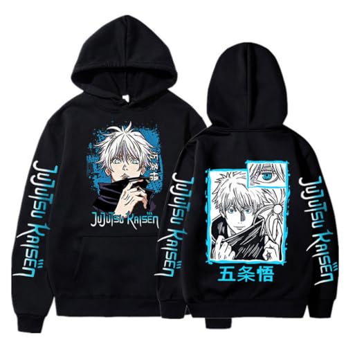 Suguru Geto Itadori Yuji Fushiguro Megumi Hoodies Anime Cosplay Langarm Sweatshirt Fashion Mode Schwarz Manga Pullover,024black-S1 von Ubeisy