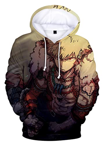 Ubeisy Anime Hoodies Damen Sweatshirt Bakugou Katsuki Cosplay Kapuzenpullover Kostüm Jacke Coat,02661,M1 von Ubeisy