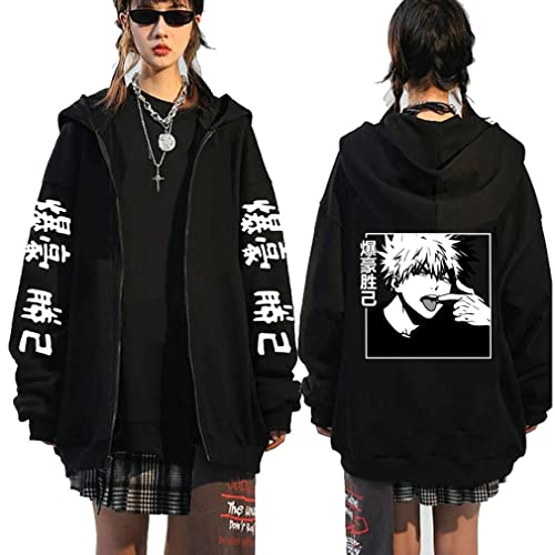 Ubeisy Anime Manga Zip-up Hoodie Bakugou Deku Kapuzenpullover Cosplay Freizeit Anime Gedruckt Herren Damen Jacke,004C,XXL von Ubeisy