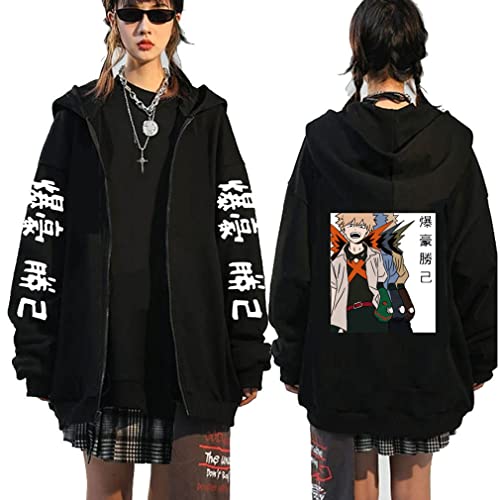 Ubeisy Anime Manga Zip-up Hoodie Bakugou Deku Kapuzenpullover Cosplay Freizeit Anime Gedruckt Herren Damen Jacke,004D,M1 von Ubeisy