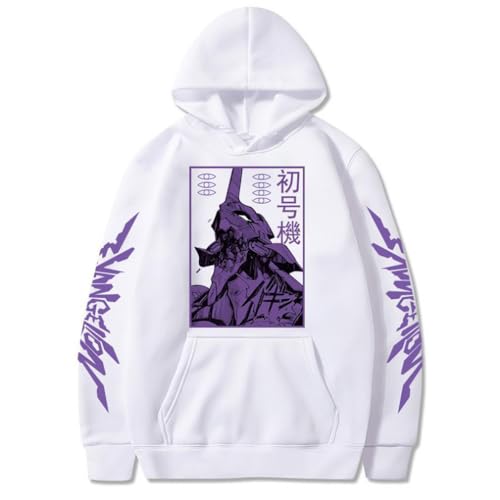 Ubeisy Anime Neon Genesis Evangelion Hoodie Langarm Ikari Shinji Ayanami Rei Cosplay Sweatshirt mit Kängurutasche,005white-L1 von Ubeisy