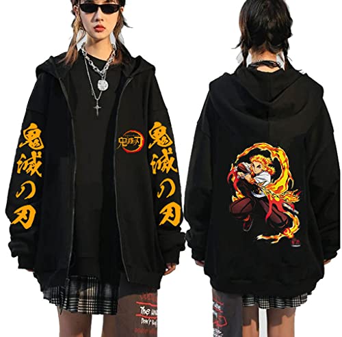 Ubeisy Anime Zip-up Hoodie Japanische Anime Nezuko Cosplay Kapuzenpullover Tanjiro Inosuke Zenitsu Oversized Fashion Jacke,006C,3XL1 von Ubeisy