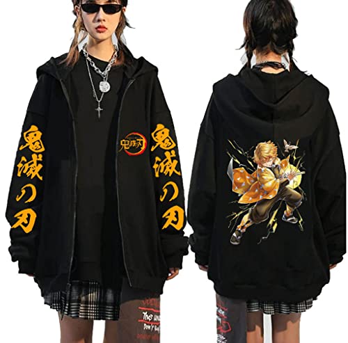 Ubeisy Anime Zip-up Hoodie Japanische Anime Nezuko Cosplay Kapuzenpullover Tanjiro Inosuke Zenitsu Oversized Fashion Jacke,006E,M1 von Ubeisy