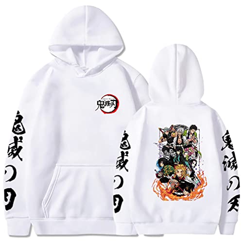 Ubeisy Cosplay Japan Anime Merch Nezuko Tanjiro Hoodie Agatsuma Zenitsu Mitsuri Langarm Sweatshirts Für Herren,009white,S1 von Ubeisy