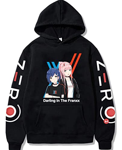 Ubeisy Darling in The FRANXX Anime Damen Kapuzenpullover Hoodies Japanischer Cartoon Kreative Pullover,002black,4XL1 von Ubeisy