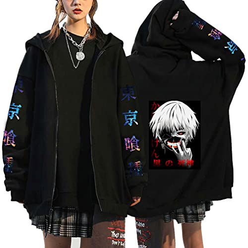 Ubeisy Herren Anime Anime Zip Up Hoodie Langarm Kapuzenjacke Winterjacke Sweatshirt Cosplay Jacke,004E,S1 von Ubeisy