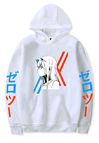 Ubeisy Herren Darling in The Franxx Hoodie Zero Two Cosplay Kostüm Ichigo GORO HIRO Sweatshirt Anime Tops,014white,L1 von Ubeisy