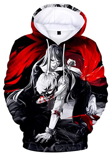 Ubeisy Herren Japanischer Anime Ken Kaneki 3D neu Grafik Druck Pullover Sportswear Sweatshirt Langarm Hoodies,2687,L1 von Ubeisy