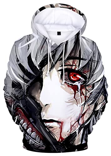 Ubeisy Herren Japanischer Anime Ken Kaneki 3D neu Grafik Druck Pullover Sportswear Sweatshirt Langarm Hoodies,2689,XL1 von Ubeisy