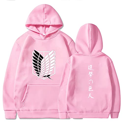 Ubeisy Hoodie Herren Damen AOT Scouting Legion Aufklärungstrupp Anime Pulli Männer Langarm Top,005pink,L1 von Ubeisy
