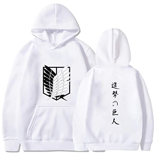 Ubeisy Hoodie Herren Damen AOT Scouting Legion Aufklärungstrupp Anime Pulli Männer Langarm Top,005white,L1 von Ubeisy
