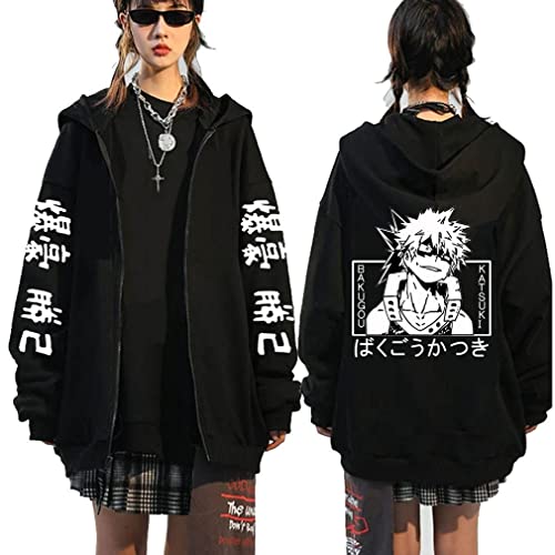 Ubeisy Anime Manga Zip-up Hoodie Bakugou Deku Kapuzenpullover Cosplay Freizeit Anime Gedruckt Herren Damen Jacke,004B,M1 von Ubeisy