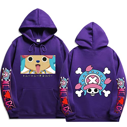 Ubeisy One Piece Jungen Kapuzenpullover Zoro Luffy Hoodie Anime Cosplay Casual Herren Streetwear Hoodie,092purple,M1 von Ubeisy