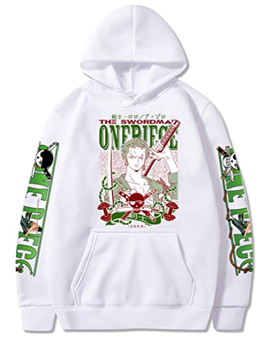 Ubeisy Symish Anime Pullover One Piece Cartoon Druck Luffy Zoro Ace Chopper Coole Sweatshirt Kinder Bequemes Fantasie Hoodie,005white,L1 von Ubeisy