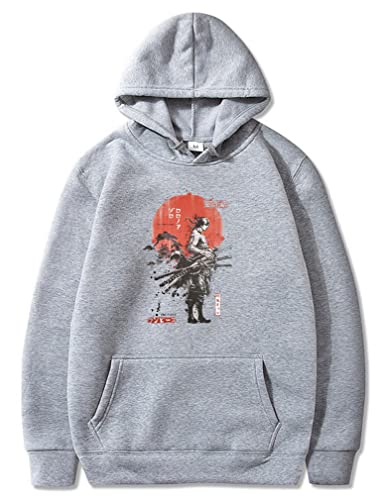 Ubeisy Symish One Piece Anime Hoodie Zoro Ruffy Cosplay Pullover Anime Hoodies Langarm Sweatshirt Kapuzenpullover Pulli,002grey,3XL1 von Ubeisy