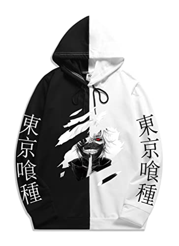 Ubeisy Tokyo Ghoul Kaneki Ken Pullover Langarm Sweatshirt Geeignet Für Jungen Mädchen Mit Langen Ärmeln,002black,XL von Ubeisy