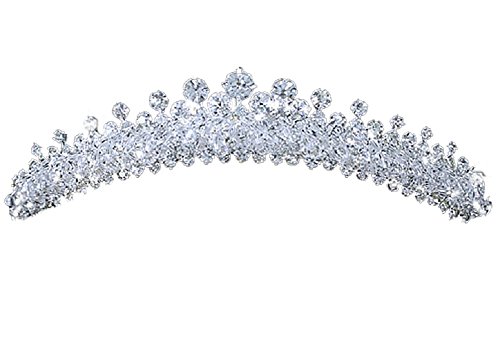 Ubekannt Hochzeit Braut Kristall Strasssteine Kamm Tiara Diadem Strass Krone Silber Haarschmuck Kommunion Haarreif von Ubekannt