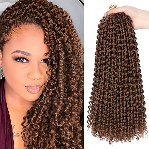 Passion Twist Hair, 35,6 cm, braune Wasserwellen, 22 Strähnen/Packung, Passion Twist Crochet Hair für Frauen, geflochtenes Haar, Passion Twists, kurz, geflochtenes Haar Passion Twist Hair, 35,6 cm, braune Wasserwellen, 22 Strähnen/Packung, Passion Twist Crochet Hair für Frauen, geflochtenes Haar, Passion Twists, kurz, geflochtenes Haar von Ubeleco