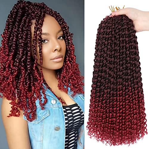 Ubeleco Passions-Haar, 35,6 cm, kurz, Ombre Burgund, Wasserwelle, Häkeln, Leidenschaft, für Damen, Leidenschaft, geflochten, lockig Ubeleco Passions-Haar, 35,6 cm, kurz, Ombre Burgund, Wasserwelle, Häkeln, Leidenschaft, für Damen, Leidenschaft, geflochten, lockig von Ubeleco