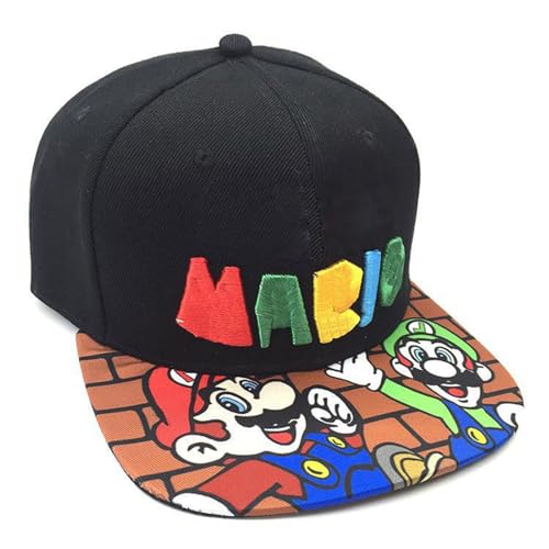 Ubephant Mario Kappe, Basecap Mario, Cartoon Baseball Cap Verstellbare Sonnenhut Baseball Cap Kinder ab 5-10 Jahren, M-Ario Kinder Geschenk von Ubephant
