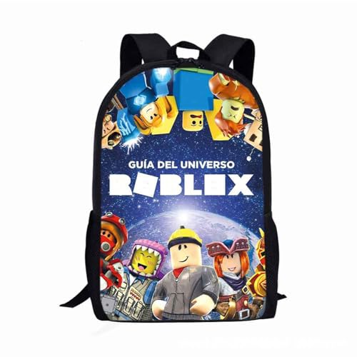 Ubephant Roblx Rucksack, 17in Roblx Kinderrucksäcke, Schulrucksack Teenager R-oblx Schul Rucksack Doppelschicht Groß Kapazität Grundschüler Mittelschüler R-ucksack für Mädchen Jungen R-oblx Geschenk von Ubephant
