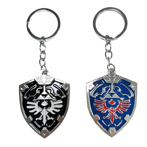 Ubephant Schlüsselanhänger Zelda, 2Pcs Anime Anhänger Schlüsselanhänger, 11cm Zelda Metall S-chlüsselanhänger Zubehör Z-elda Rucksack Pandent Geschenke Keychain für Kinder von Ubephant